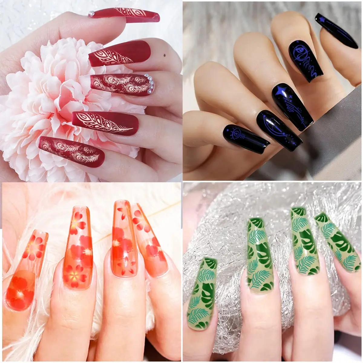 Biutee 26 Piece Nail Art Stamping Kit with 8 Colors Gel Polish & Storage Bag | Professional DIY Manicure Tools - view 5