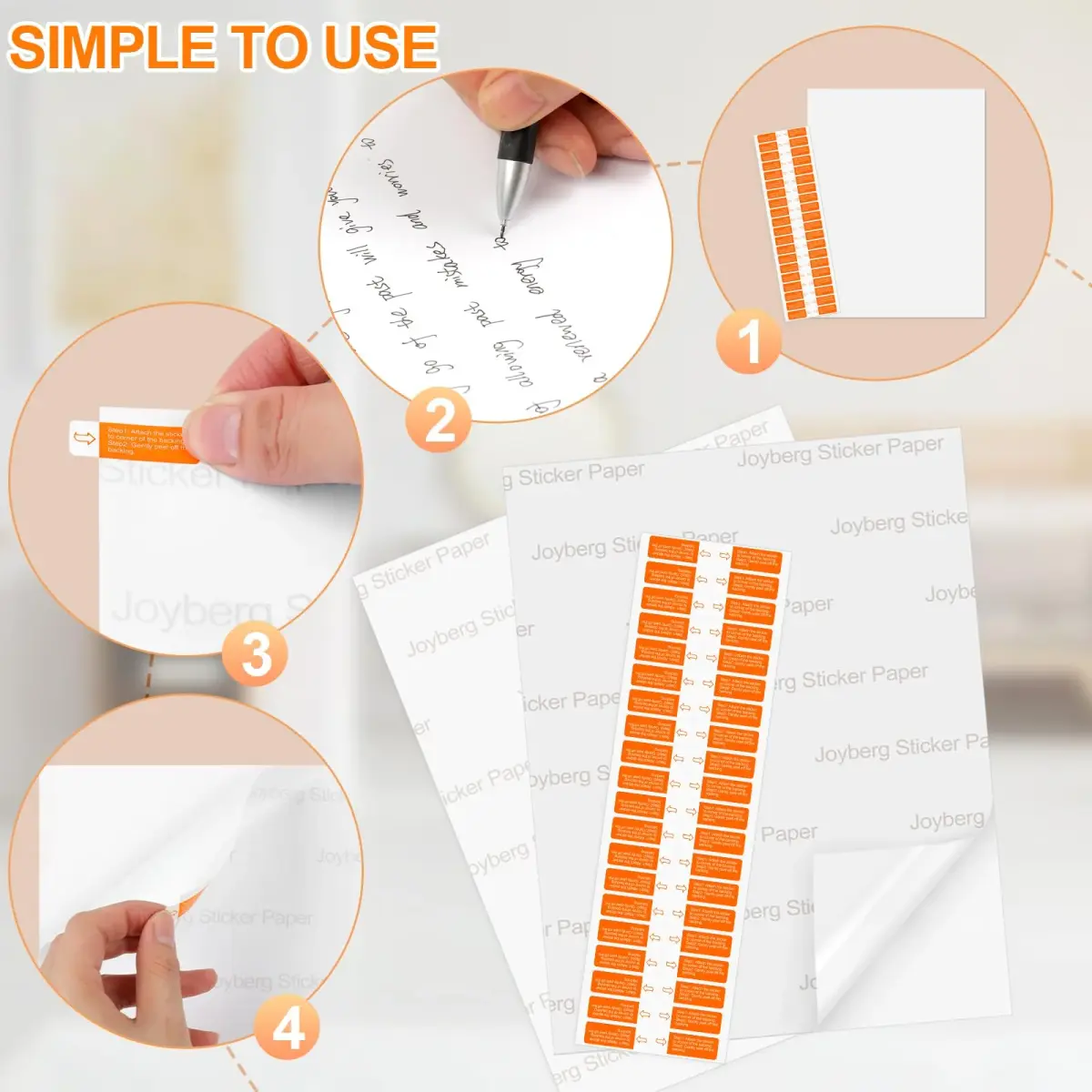 Joyberg Matte Printable Sticker Paper 40 Sheets (8.5"x11") | Full Sheet Labels for Inkjet & Laser Printers - view 5
