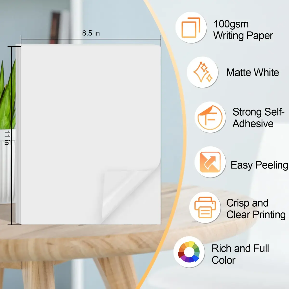 Joyberg Matte Printable Sticker Paper 40 Sheets (8.5"x11") | Full Sheet Labels for Inkjet & Laser Printers - view 2