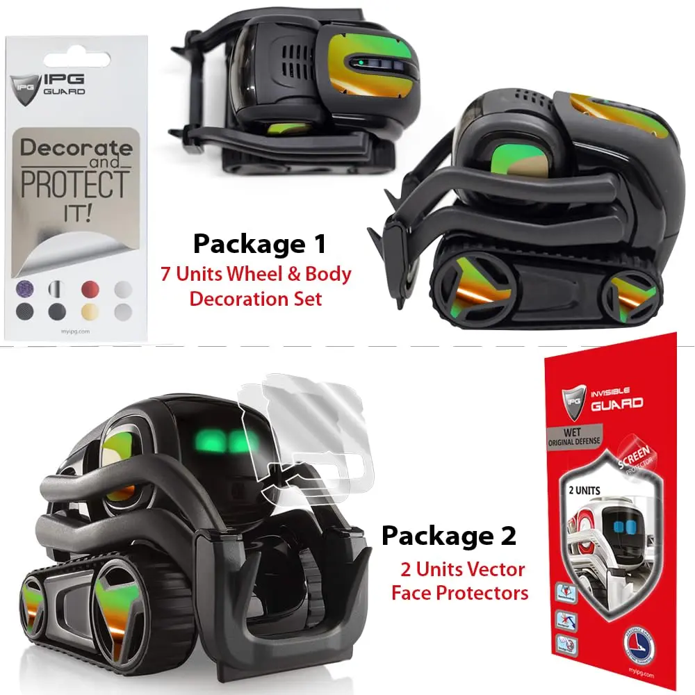 IPG for Vector Robot Face Screen Guard Decoration Kit 7 Units + 2 Screen Protectors | Mirror Green to Gold - view 2