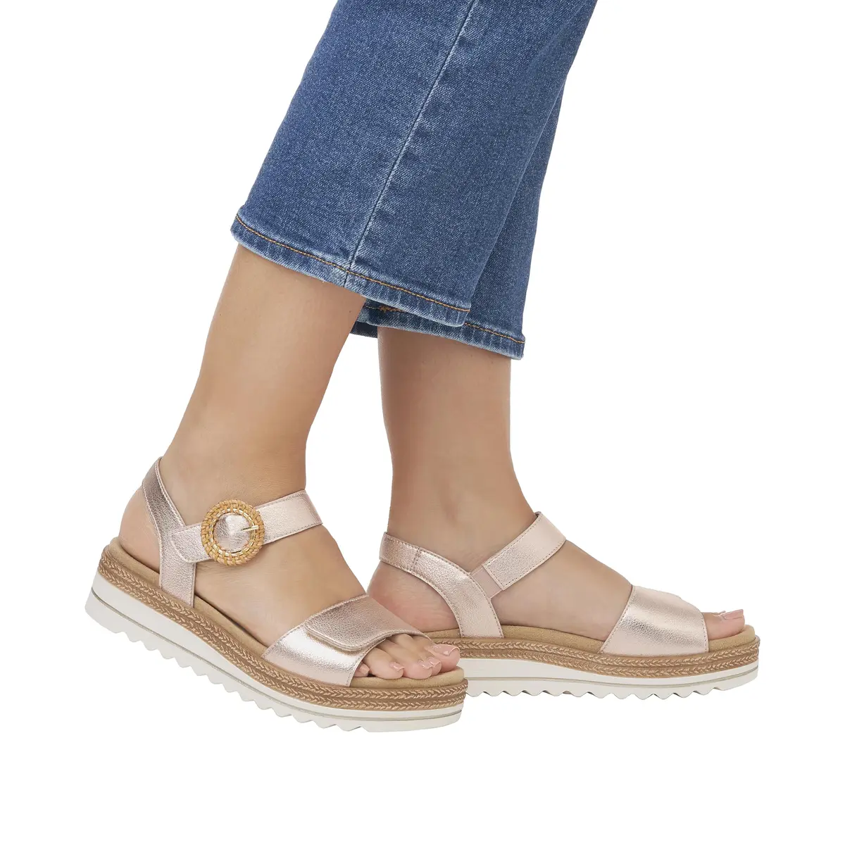 Remonte Women's Strappy Sandals D0Q52 | Soft Leather Summer Footwear in Pink 7 US - view 2