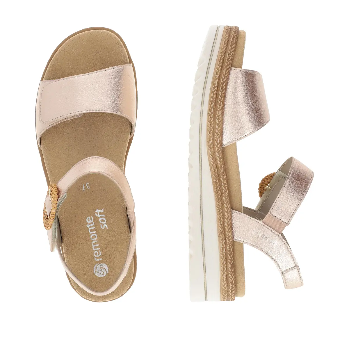 Remonte Women's Strappy Sandals D0Q52 | Soft Leather Summer Footwear in Pink 7 US - view 5