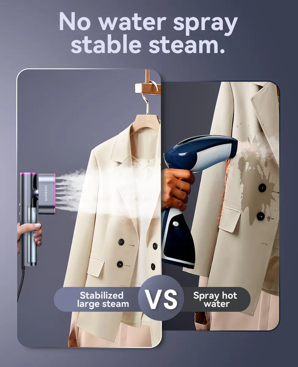 Jack & Rose K1 Travel Steamer for Clothes, 150ml (5 oz) | Dual Voltage 100-240V Garment Steamer - view 6