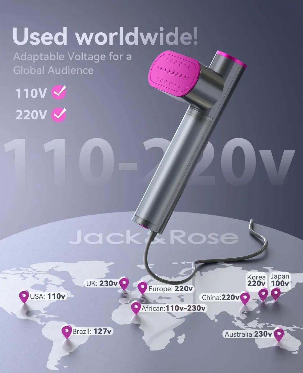 Jack & Rose K1 Travel Steamer for Clothes, 150ml (5 oz) | Dual Voltage 100-240V Garment Steamer - view 2