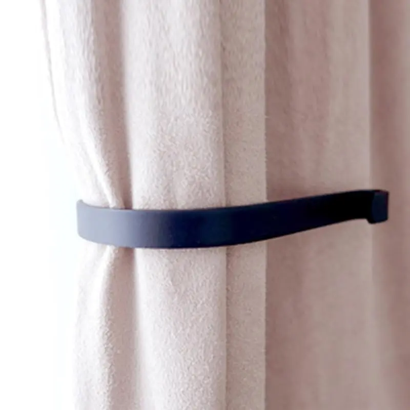 Refila Black Curtain Swag Holder Set of 2 | Wall Mounted Metal Drapery Tiebacks with Screws - view 2
