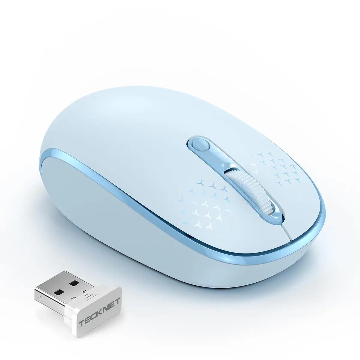 TECKNET Compact Ambidextrous Wireless Mouse for Laptop Blue | Portable, Quiet, 1600 DPI - main product image