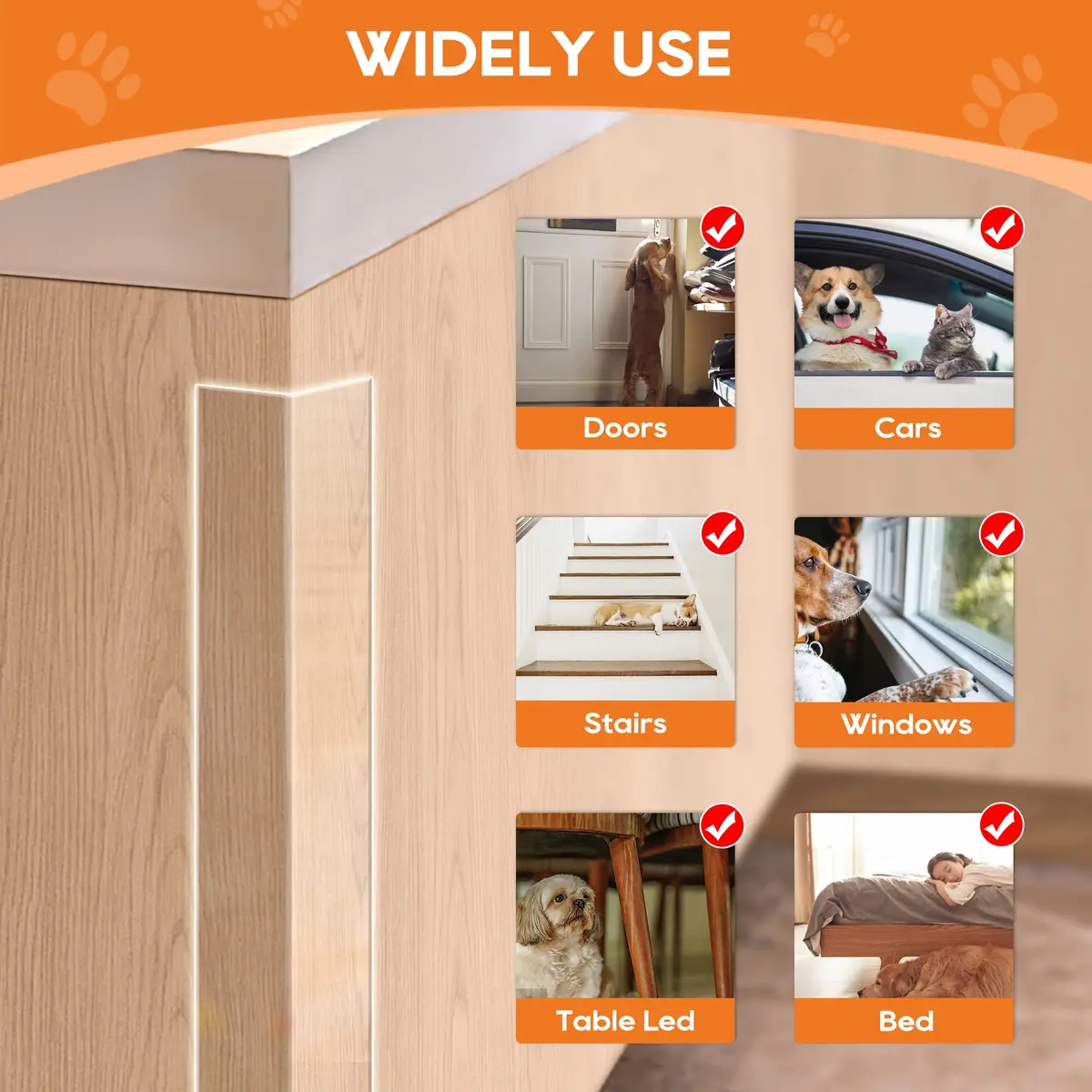 Loiion Clear Pet Door Protector from Dog Scratching 4in x 32.8ft | Transparent Vinyl Scratch Guard for Cats & Dogs - view 5