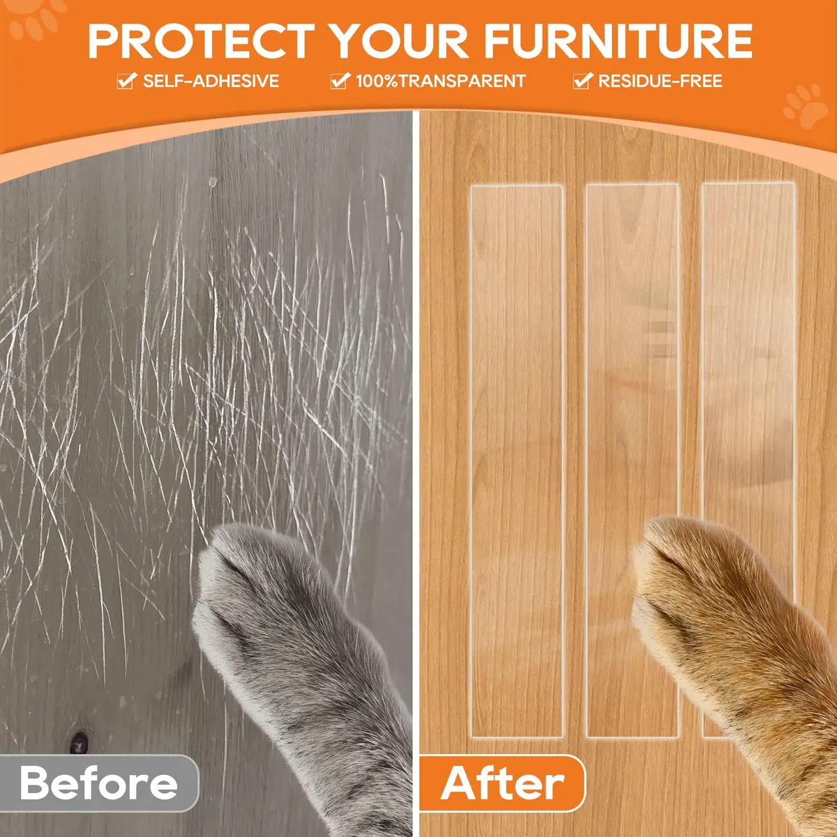 Loiion Clear Pet Door Protector from Dog Scratching 4in x 32.8ft | Transparent Vinyl Scratch Guard for Cats & Dogs - view 3