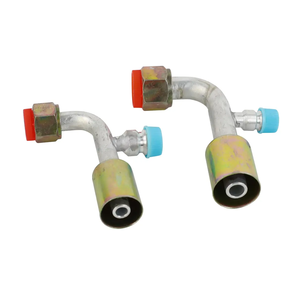 Wisepick AC Fitting Set #8 and #10 Female Beadlock 90° | R134a Pressure Valve, Aluminum, Zinc Finish - view 6