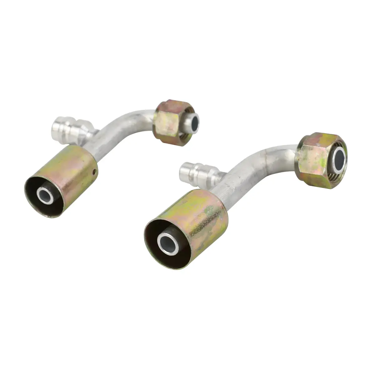 Wisepick AC Fitting Set #8 and #10 Female Beadlock 90° | R134a Pressure Valve, Aluminum, Zinc Finish - view 4