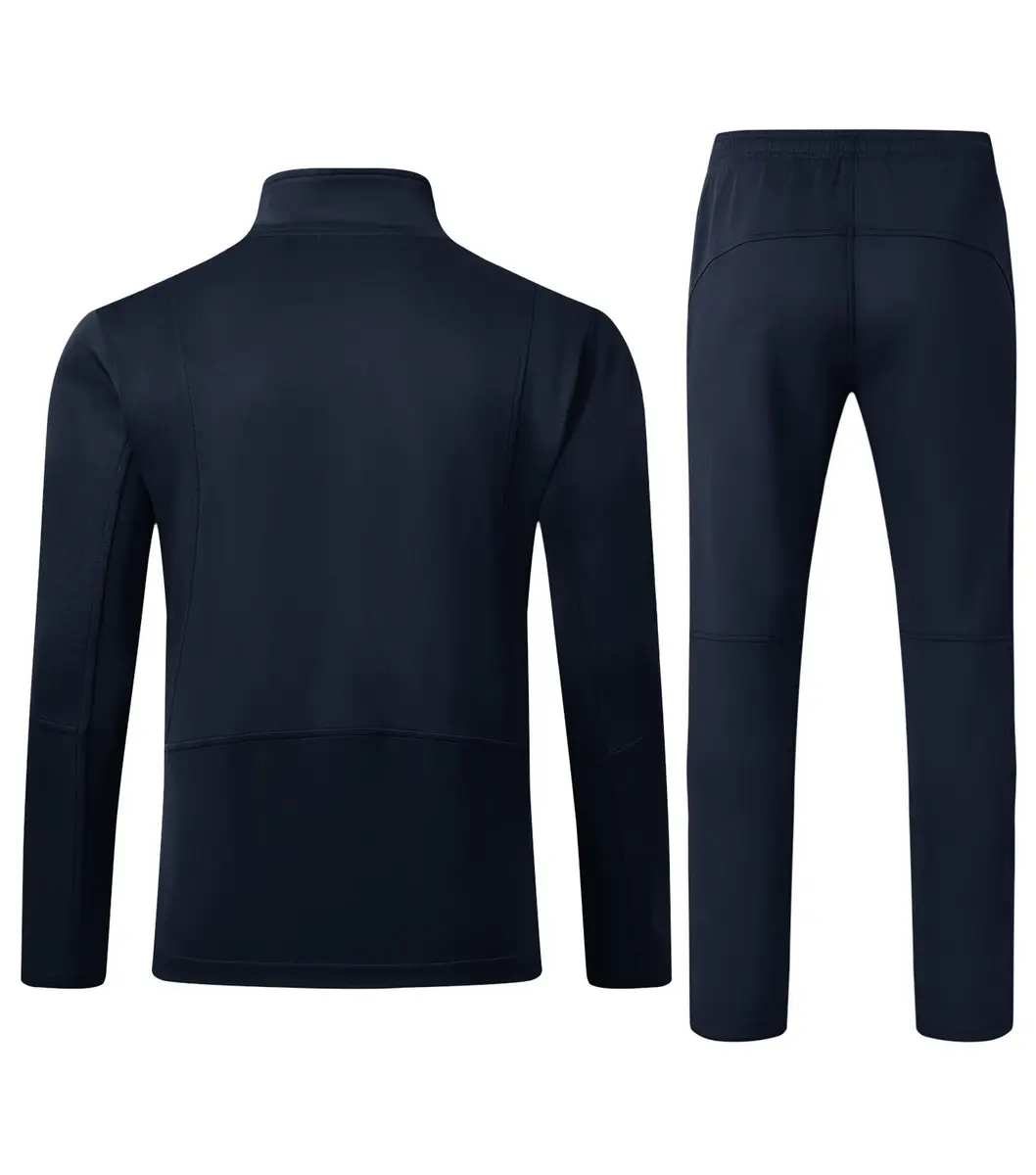Rdruko Men's 2 Piece Track Suit Set with Zipper Pockets & Reflective Strips | Navy Blue, Large (939 g) - view 2