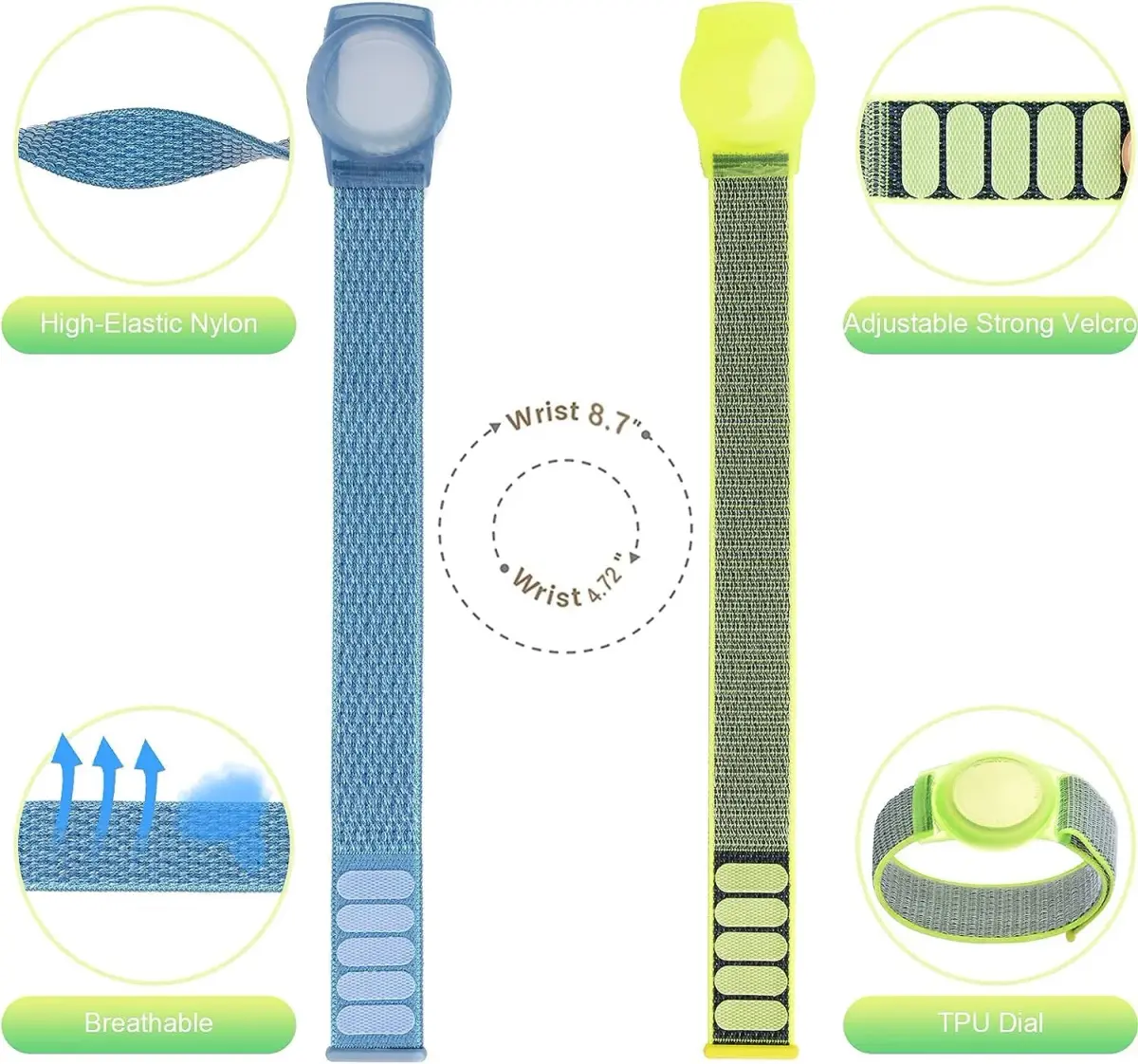 Qonuiy Kids AirTag Wristband with Protective Case - Lanlv Colour, 18 cm (7.1 in) - view 4