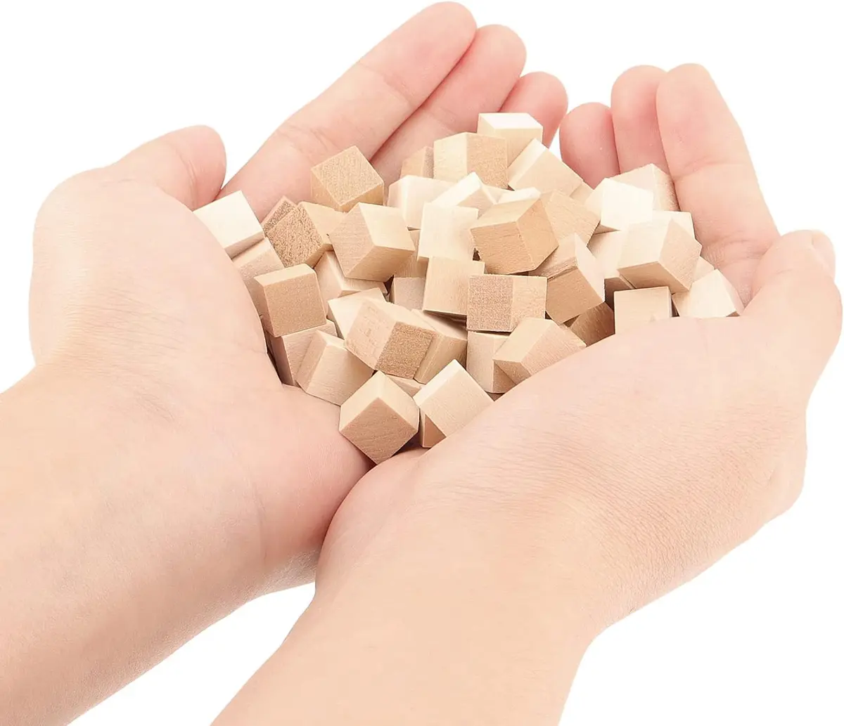 WURONXIN Unfinished Wooden Blocks 1cm Pack of 500 Small Wood Cubes | DIY Craft Wood - view 2