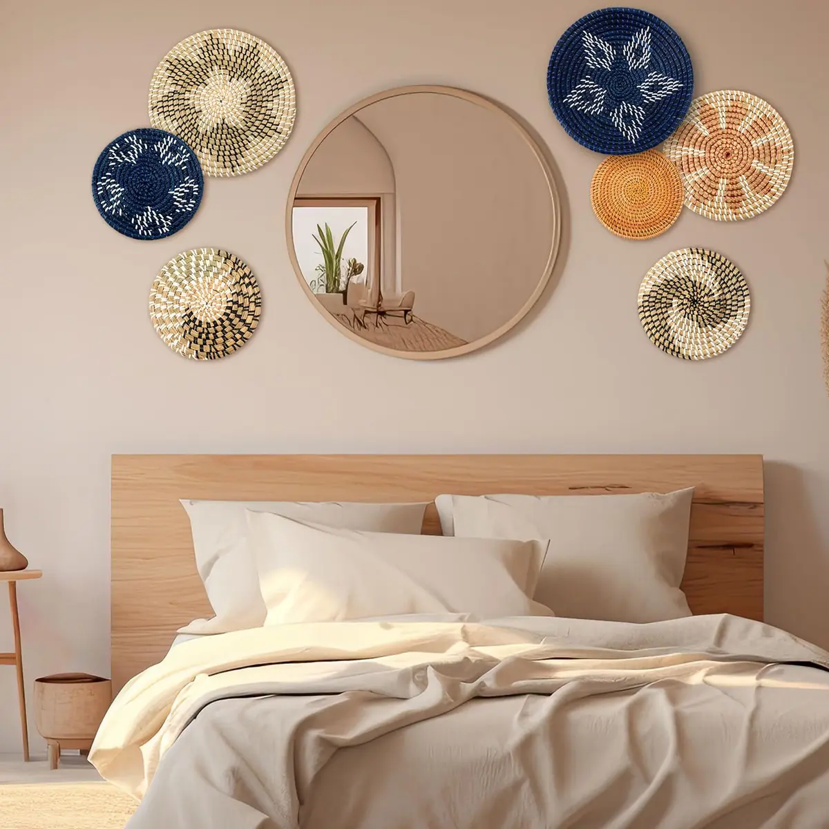 Xuhal 8 Pcs Boho Wall Basket Decor 7.8 X 11.8 Inches | Rustic Farmhouse Summer Decorations - view 5