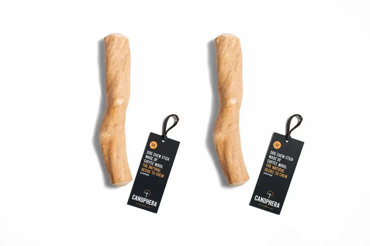 Canophera Dog CHEW Stick Made of Coffee Tree Wood 2 Pack | Natural Stress & Dental Support - main product image