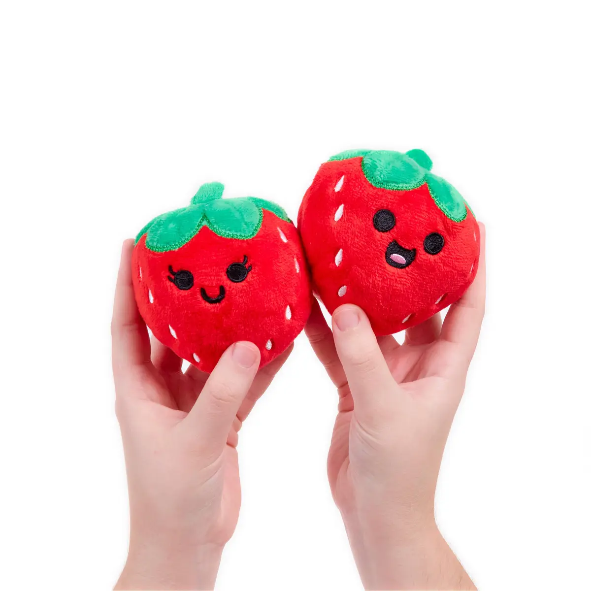 Relatable Emotional Support Strawberries Plush Toy Set with Basket | 5 Plushies + 1 Basket (Red) - view 3