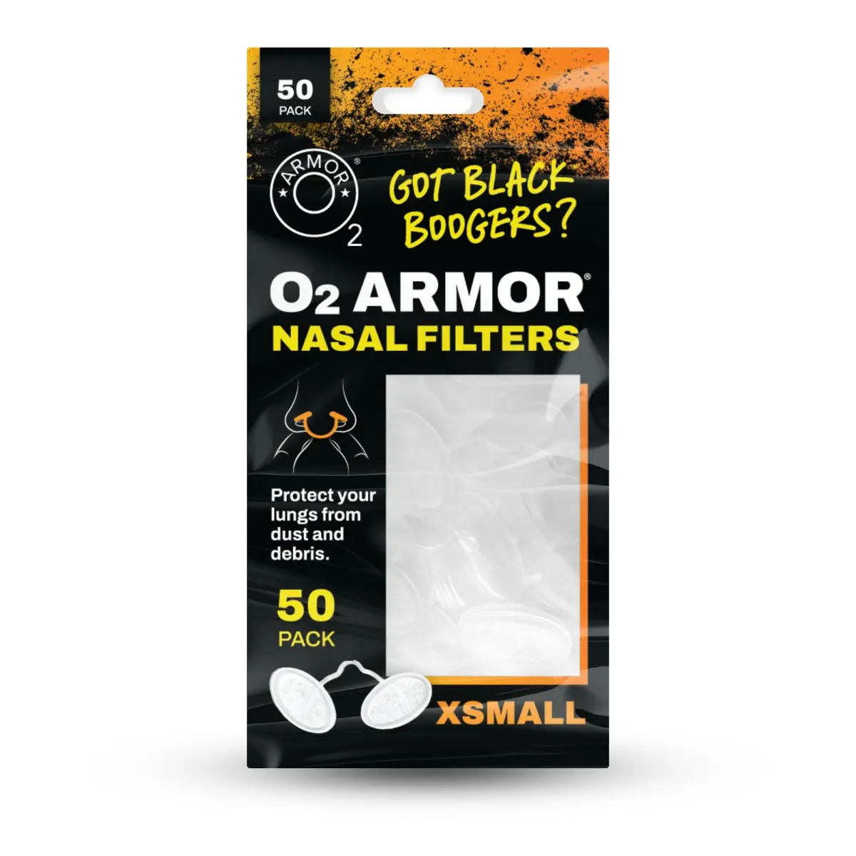 O2 Armor Nose Filters for Welding, Dust & Allergies X-Small (50 Pack) | Discreet Nasal Filters for Cleaner Breathing - main product image
