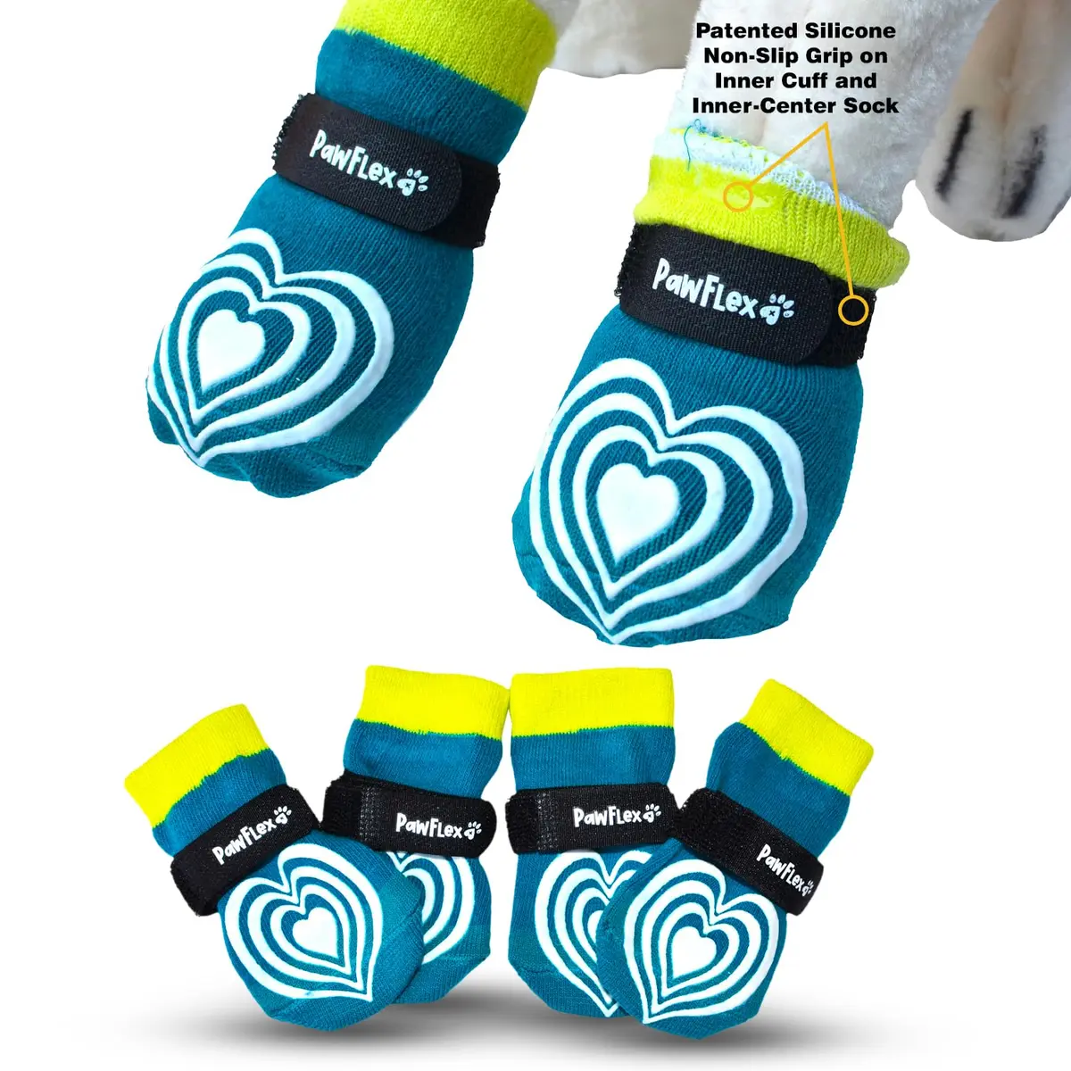 PawFlex Comfy Pawz Dog Socks | Non-Slip Cotton Traction Control for Senior & Disabled Dogs - main product image