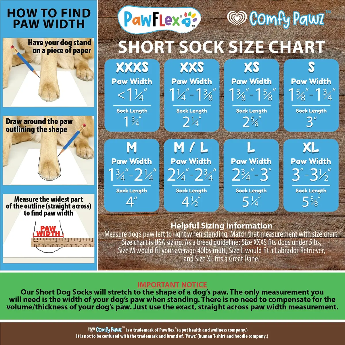 PawFlex Comfy Pawz Dog Socks | Non-Slip Cotton Traction Control for Senior & Disabled Dogs - view 2