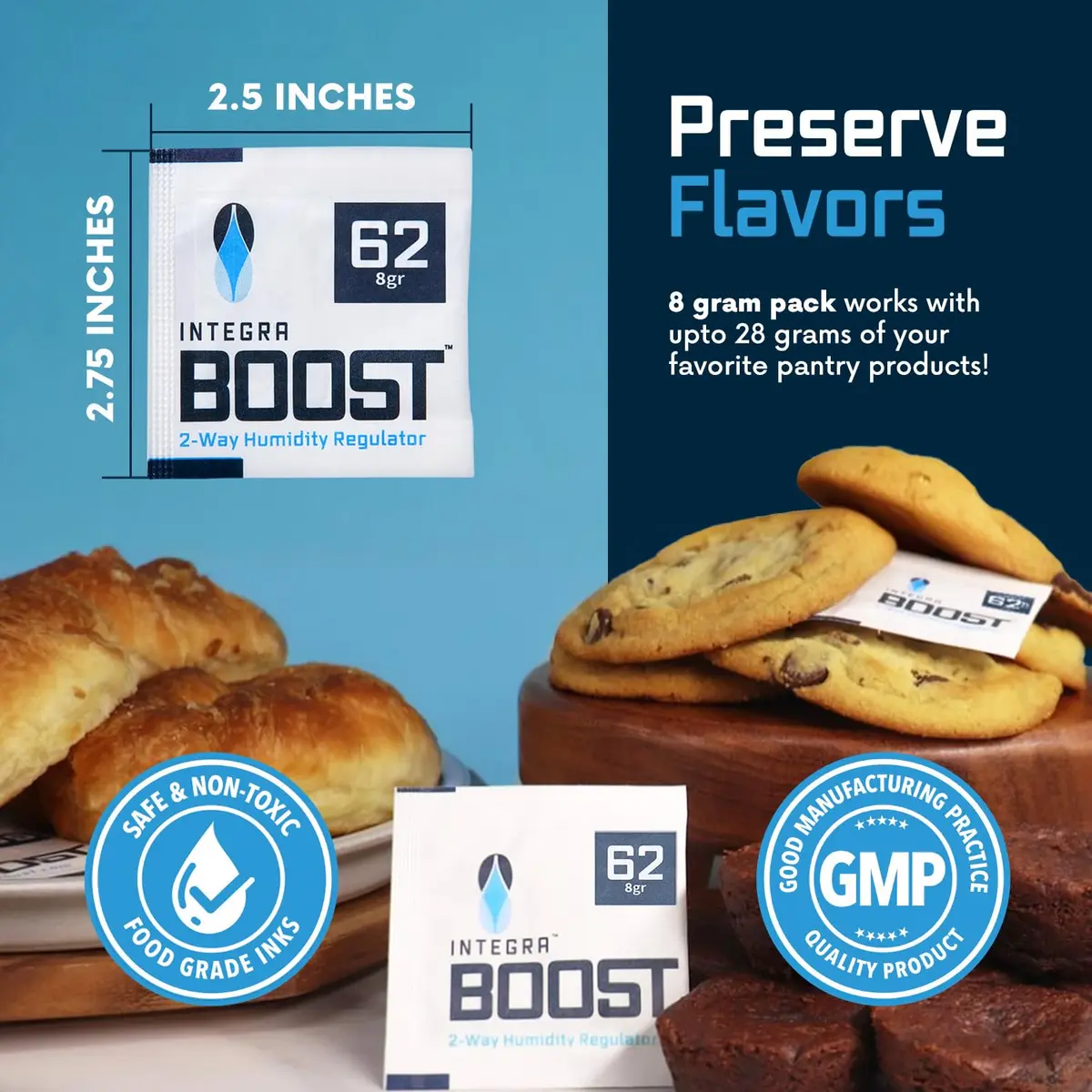 Integra Boost 62% RH 2-Way Humidity Control Packs 8g (0.28 oz) | Pack of 20 - view 4