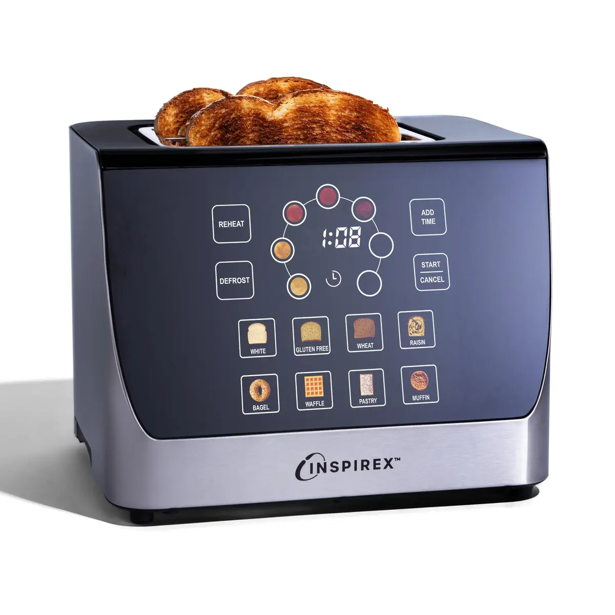 Nostalgia Inspirex Touch Screen Toaster 2 Slice | Modern Stainless Steel Kitchen Appliance - main product image