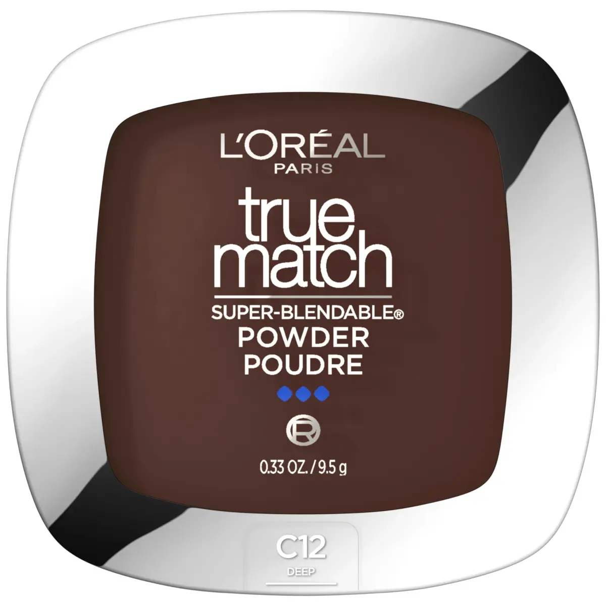 L'Oreal Paris True Match Super Blendable Oil-Free Powder Foundation, Deep C12, 0.33 oz - main product image