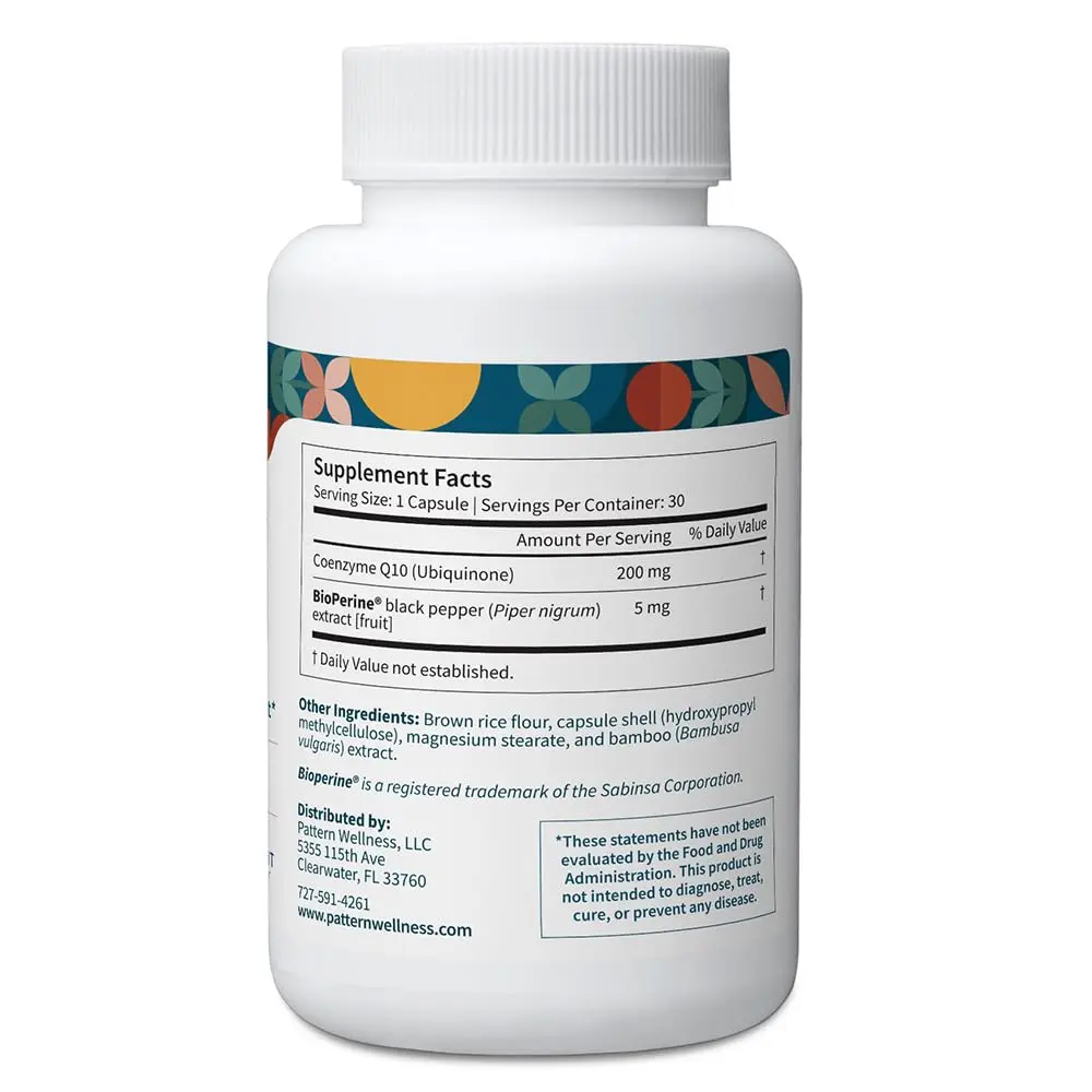 Pattern Wellness CoQ10 Supplement – 30 Vegan Capsules | Supports Cellular Energy & Circulatory Wellness - view 3