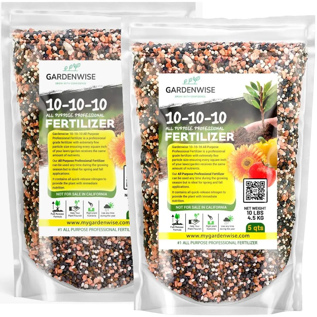 GARDENWISE 10-10-10 All-Purpose Fertilizer 10 Quarts | Supports Rapid & Long-Lasting Garden Growth - main product image
