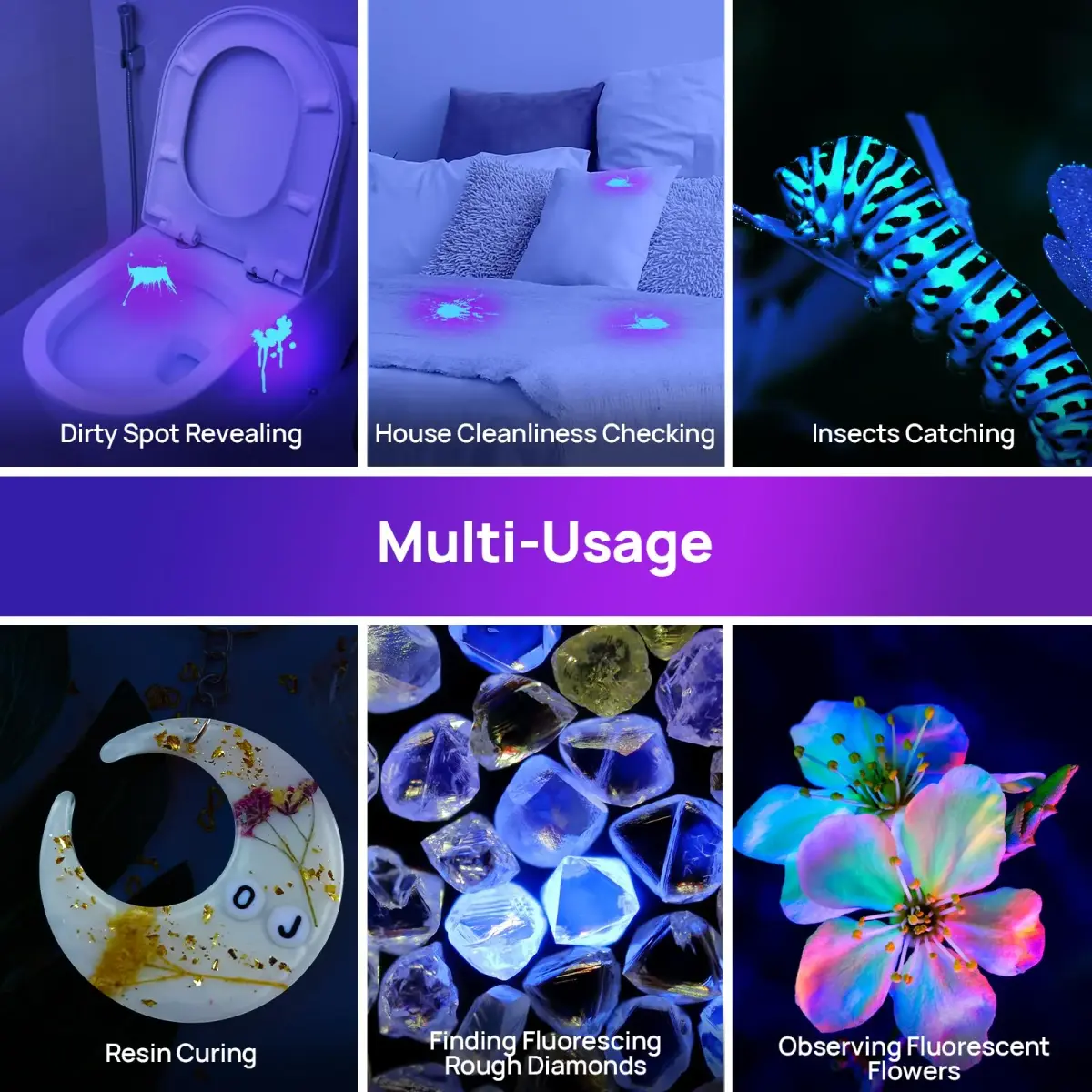 Consciot 2 Pack UV Blacklight Flashlight 12 LED 395nm | Pet Urine Detector for Dry Stains - view 7