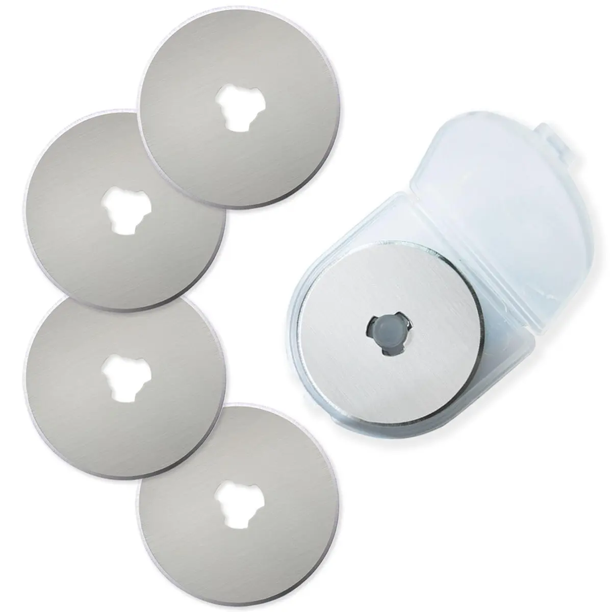 Tiankohelan Rotary Cutter Blades 45mm 5 Pack | Sharp & Durable for Quilting & Crafts - main product image