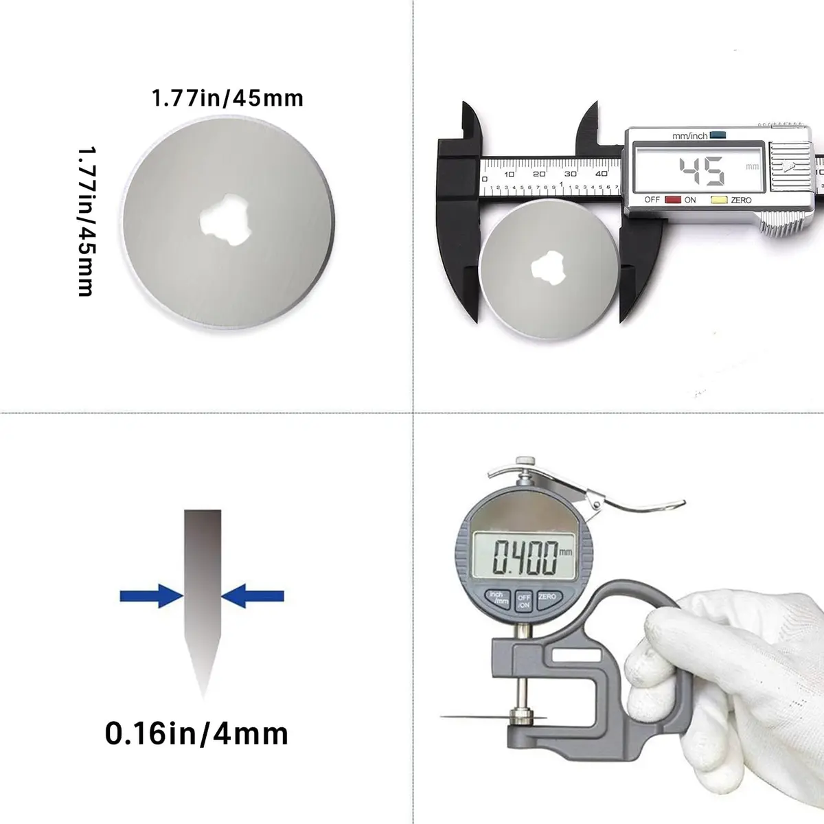 Tiankohelan Rotary Cutter Blades 45mm 5 Pack | Sharp & Durable for Quilting & Crafts - view 2