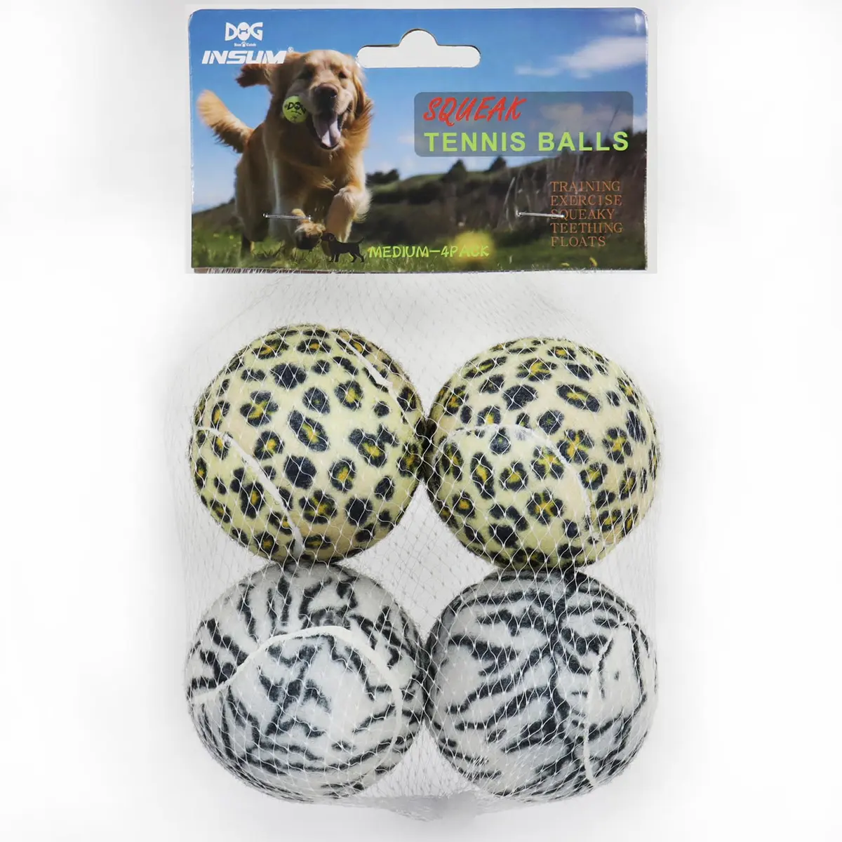 INSUM Squeaky Tennis Balls for Dogs 2.5 Inch | Bright Colors, High Bounce, SGS Non-Toxic - main product image