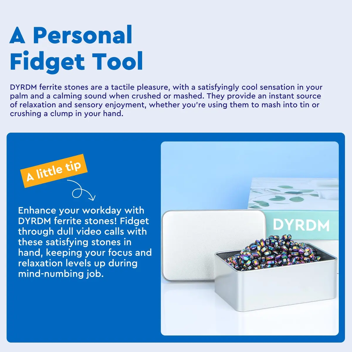 DYRDM Ferrite Putty 1000+ Colorful Stones, Desk Accessory for Adults | Non-Toxic, BPA-Free, ASTM-Tested - view 5