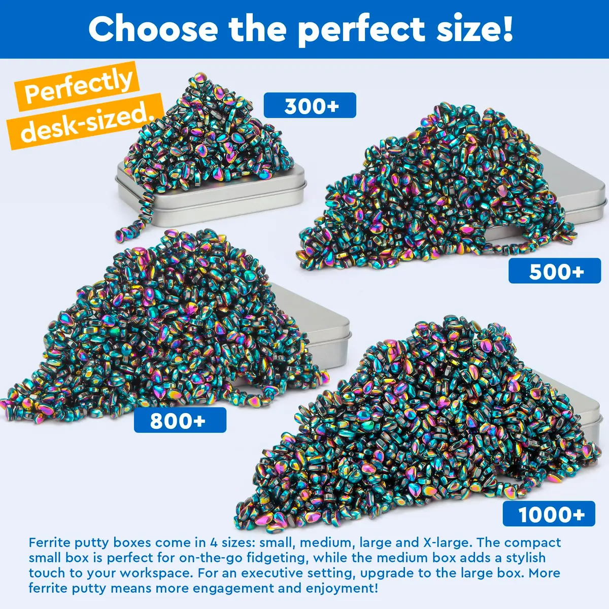 DYRDM Ferrite Putty 1000+ Colorful Stones, Desk Accessory for Adults | Non-Toxic, BPA-Free, ASTM-Tested - view 6
