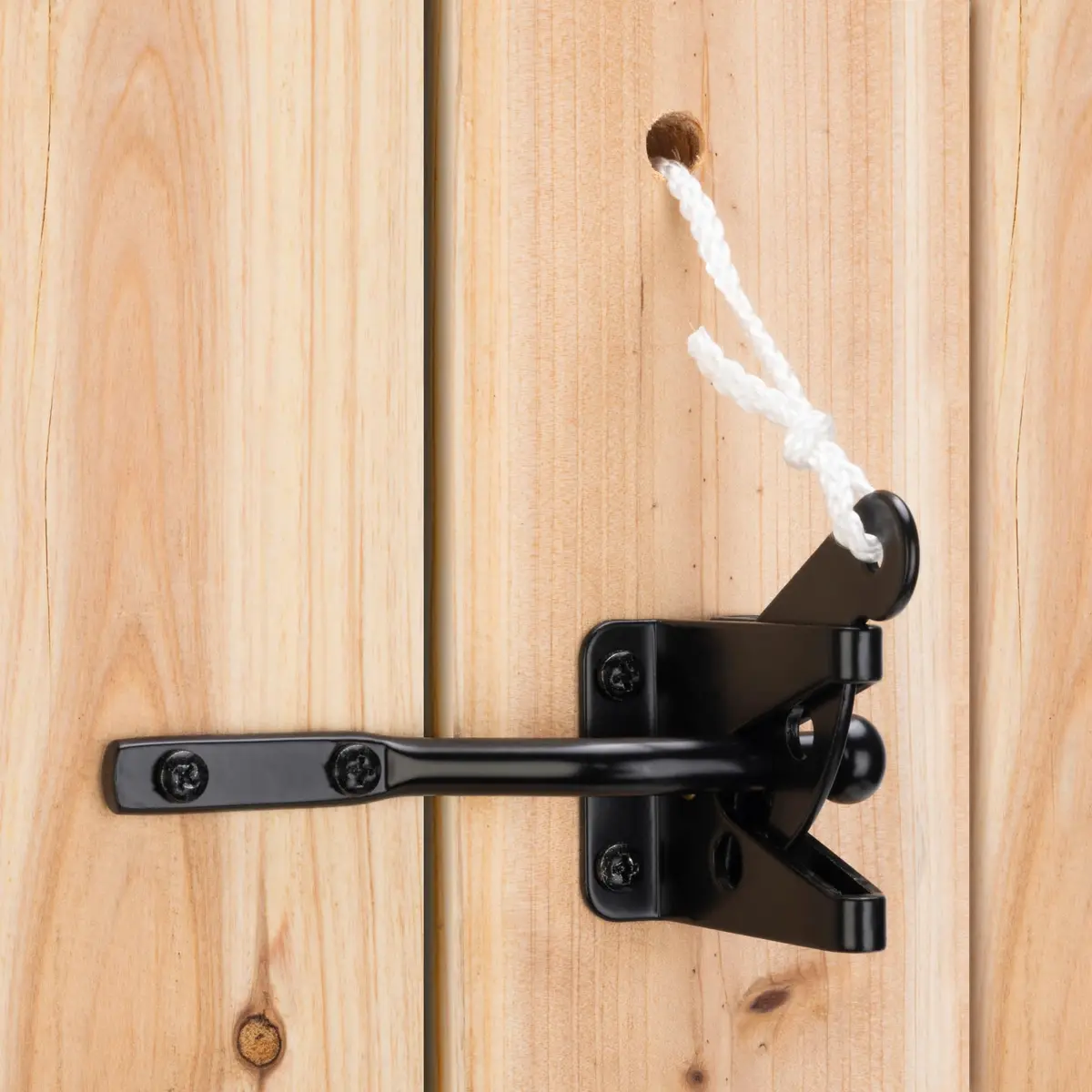 SANKINS Self Locking Gate Latch for Wooden Fence with Pull String, 2pcs | Heavy Duty Lockable Fence Hardware - main product image
