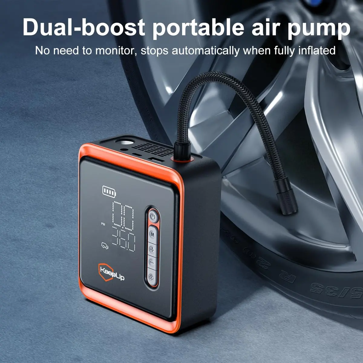 KEEPUP Portable Air Compressor 150 PSI | Cordless Tire Pump with 10000mAh Battery & Emergency Light - view 3
