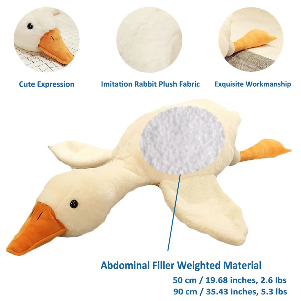 Doireum Swan Stuffed Animal 5.5 lbs Weighted Plush Swan Toy Big Goose Gift for Kids - view 2