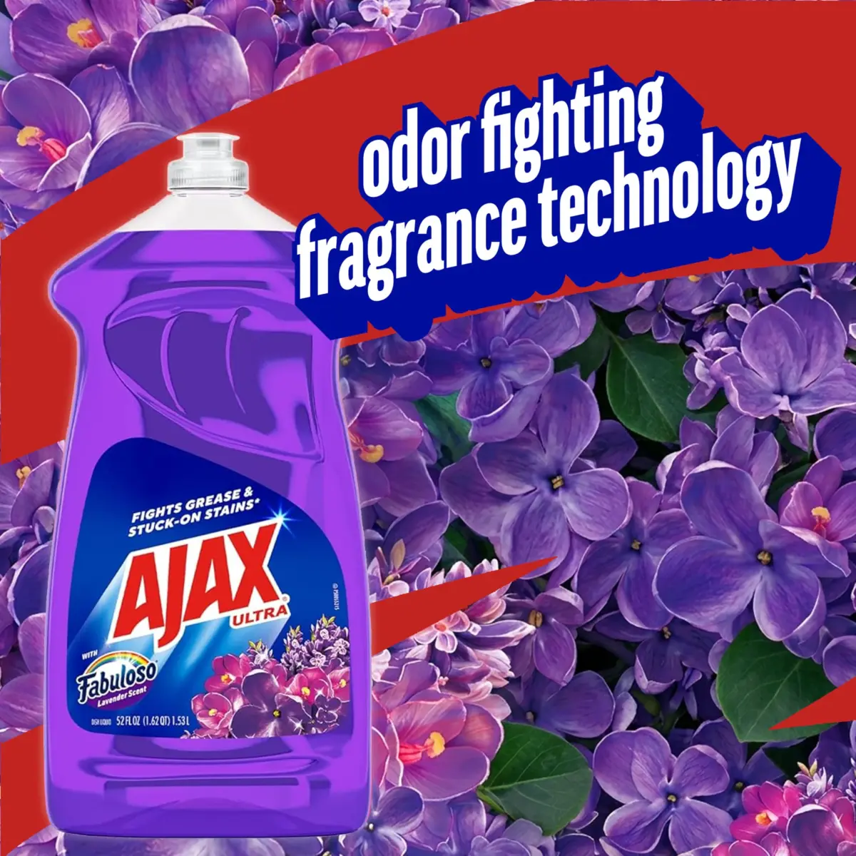Ajax Ultra Liquid Dish Soap With Fabuloso Lavender Scent, 52 Oz | Grease Fighting Formula - view 4