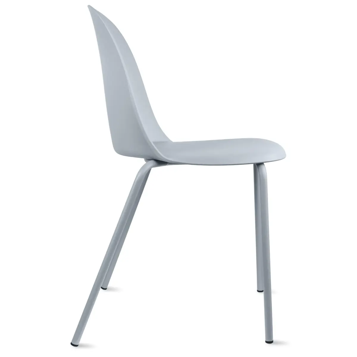 2xhome Set of 2 Modern Stackable Armless Dining Chairs | Plastic Shell Seat with Metal Legs, Gray - view 9