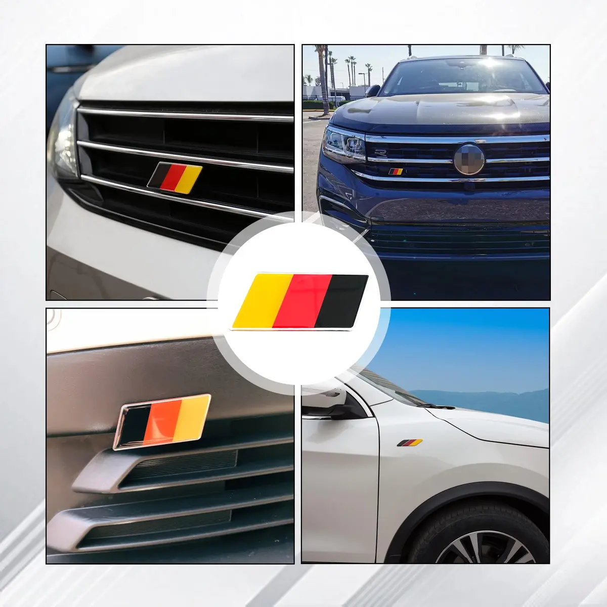 Ziciner 3D Germany Flag Emblem Badge 2.36×1.25 inches | Aluminum Alloy Car Front Grill Decoration - view 5