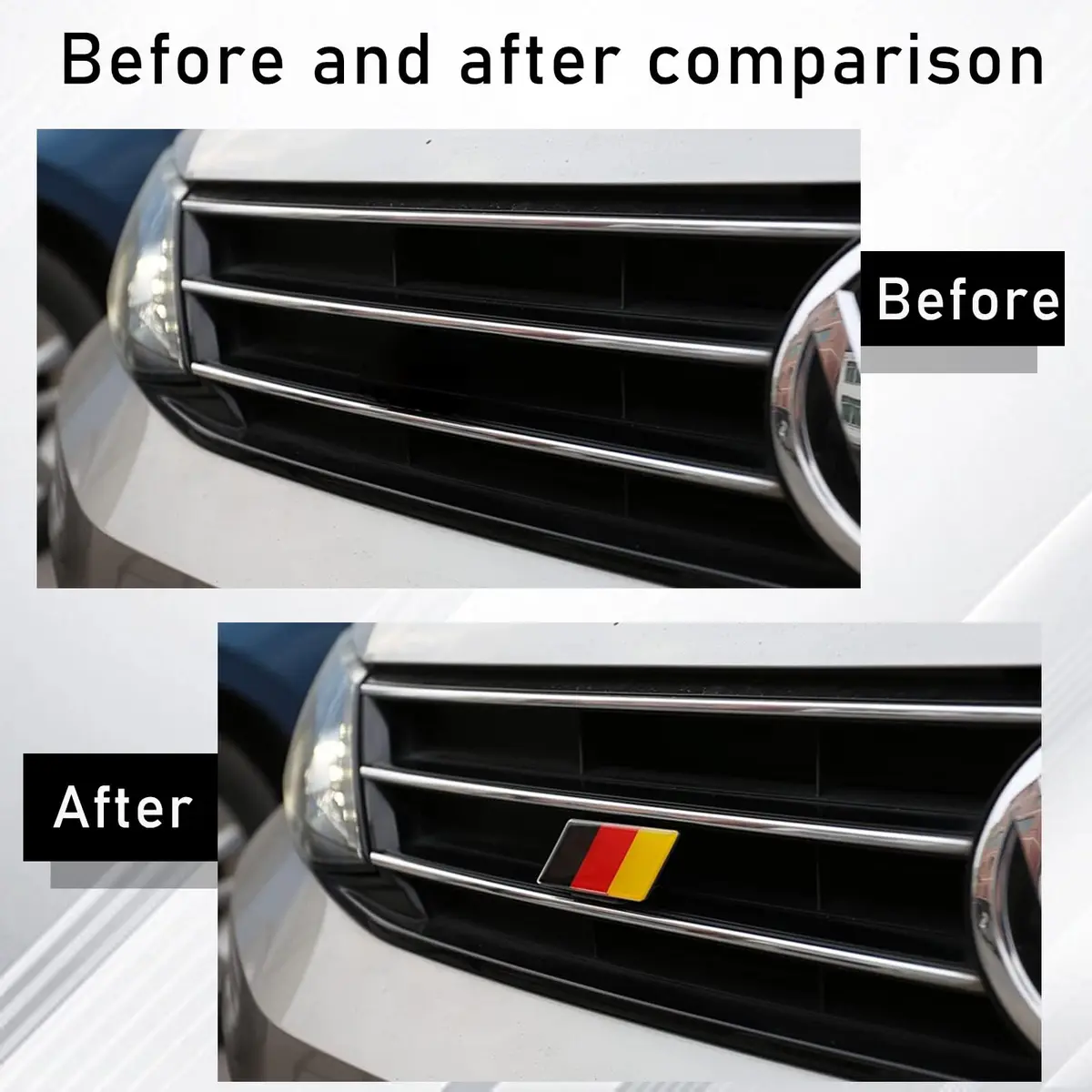 Ziciner 3D Germany Flag Emblem Badge 2.36×1.25 inches | Aluminum Alloy Car Front Grill Decoration - view 4
