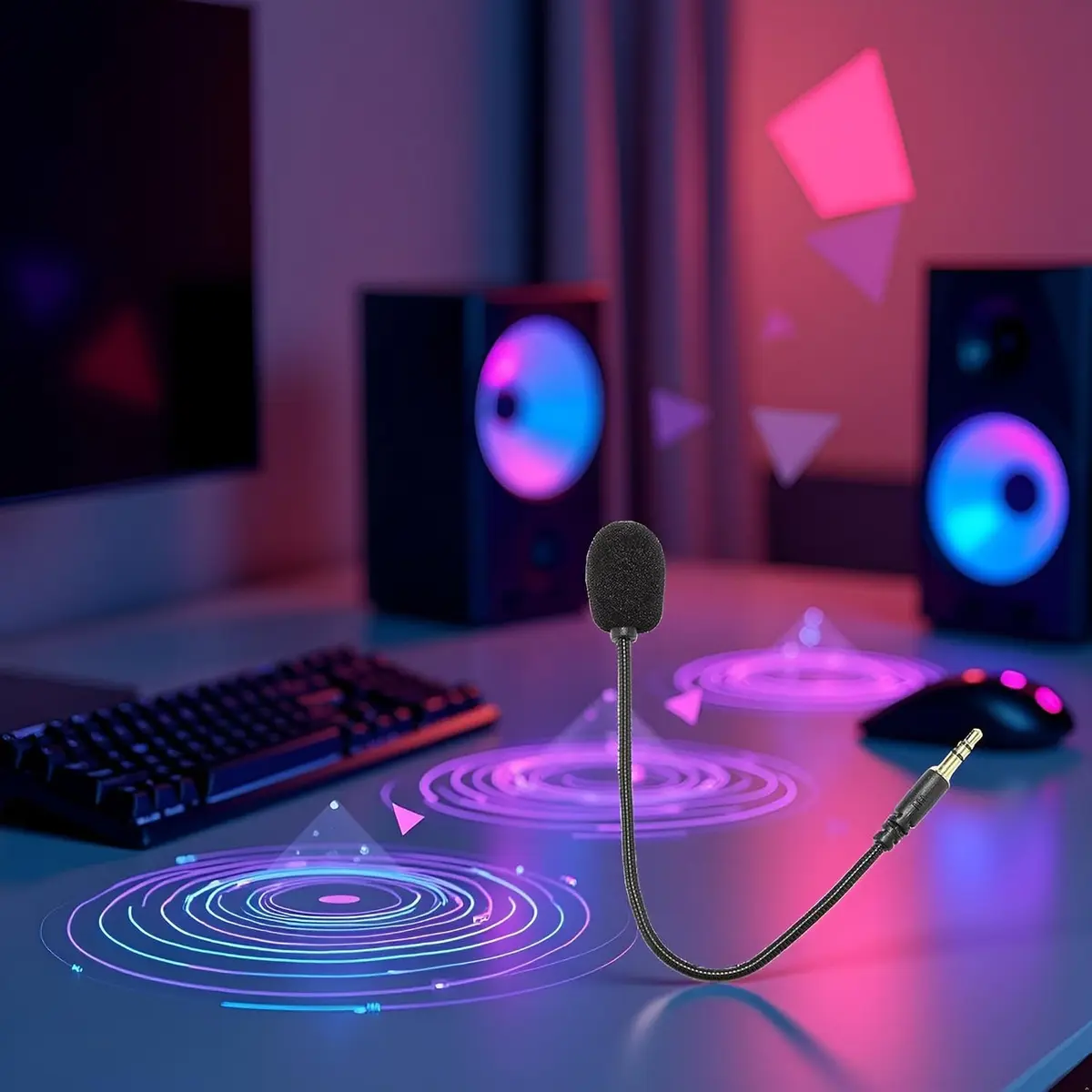 Jowxsx Microphone Headset with Adjustable 360° Bendable Jack | Gaming PC Headsets - view 9