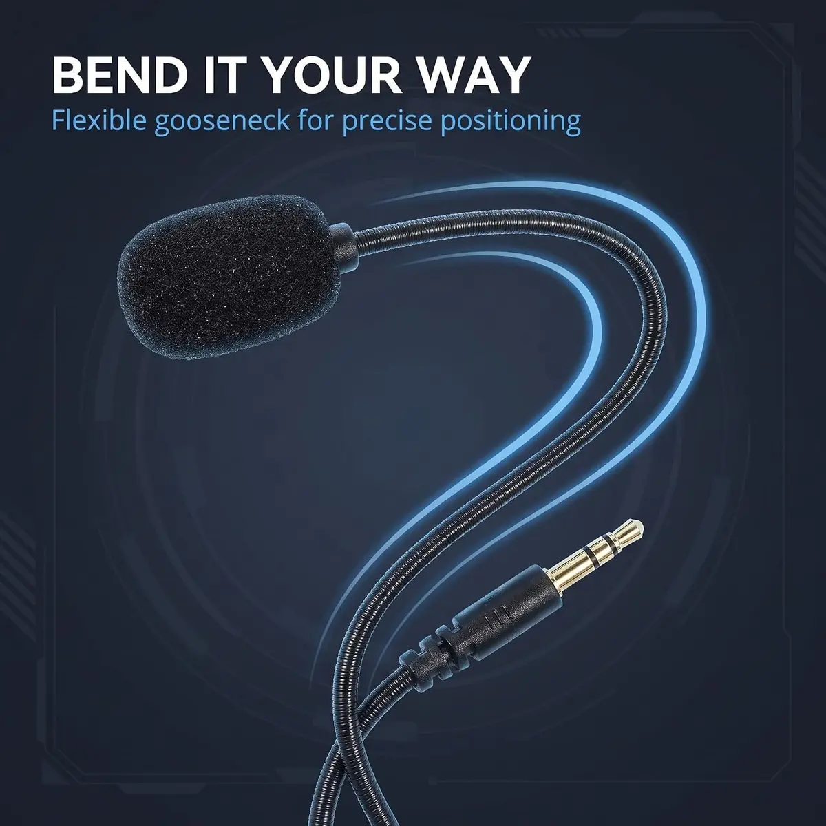Jowxsx Microphone Headset with Adjustable 360° Bendable Jack | Gaming PC Headsets - view 2