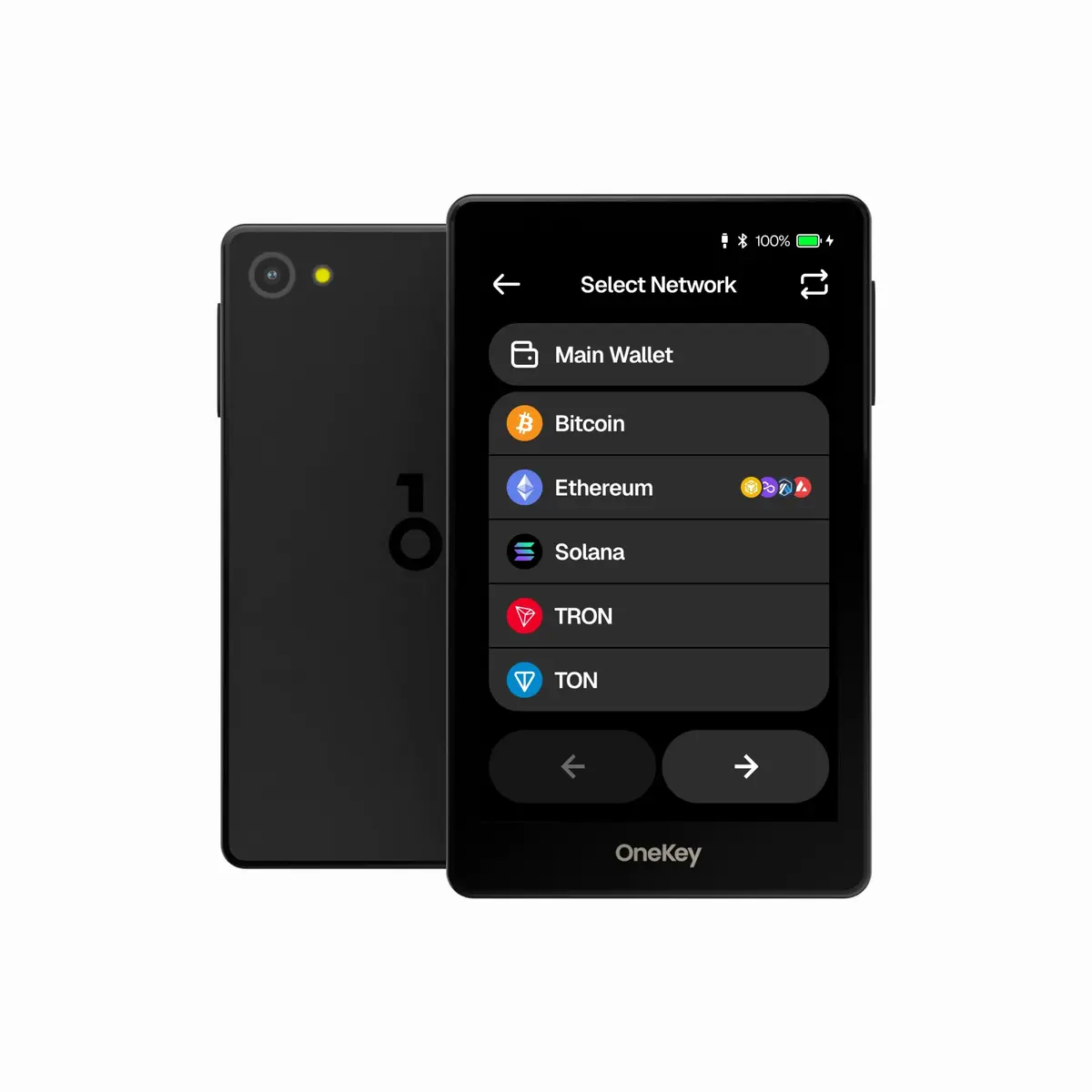 OneKey Pro Crypto Cold Wallet – Air-gapped, Offline Keys, 4× EAL6+ Secure Elements, 3.5" Touchscreen, Fingerprint Unlock, Bluetooth/USB-C, Supports 10,000+ Coins & NFTs (Black) - main product image