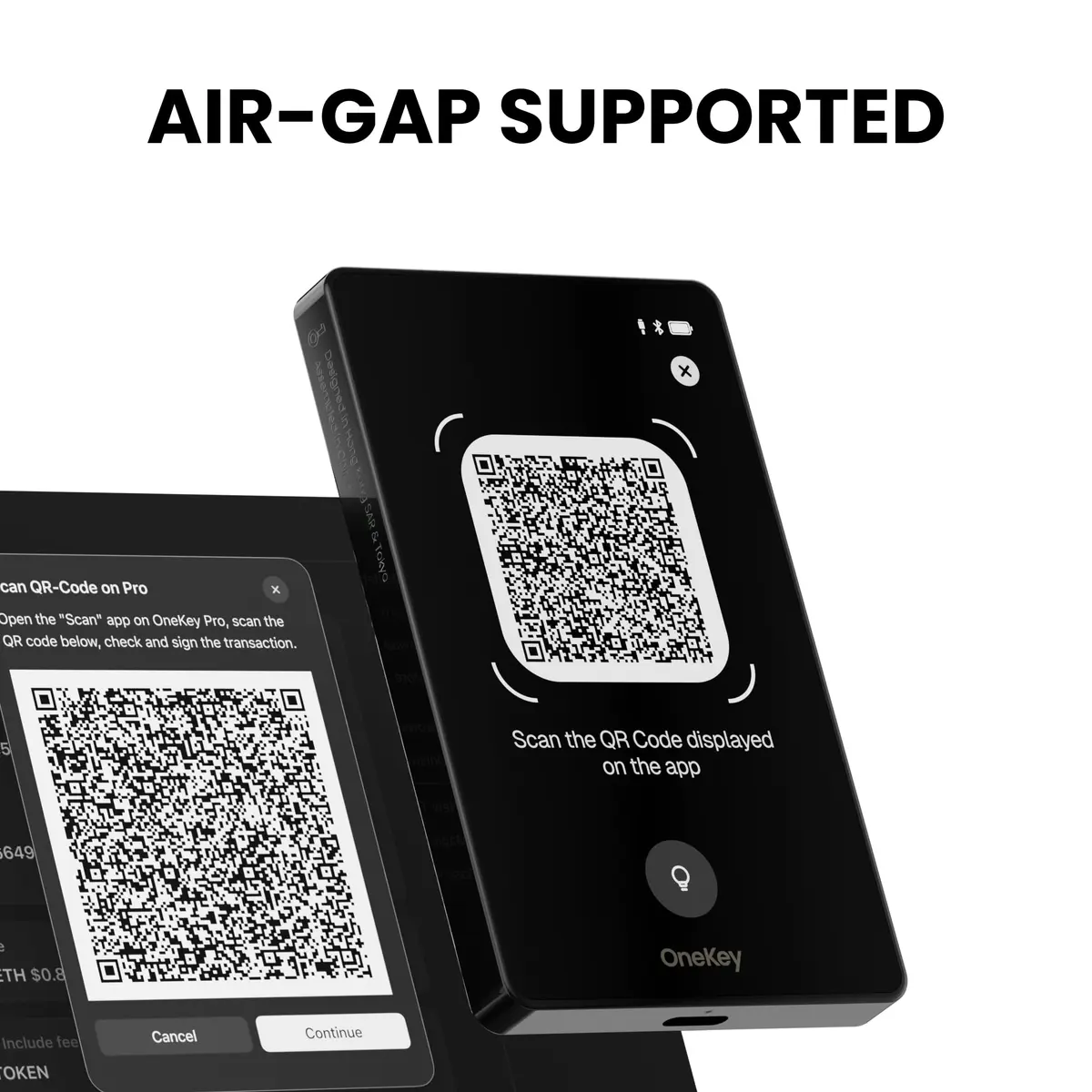 OneKey Pro Crypto Cold Wallet – Air-gapped, Offline Keys, 4× EAL6+ Secure Elements, 3.5" Touchscreen, Fingerprint Unlock, Bluetooth/USB-C, Supports 10,000+ Coins & NFTs (Black) - view 7