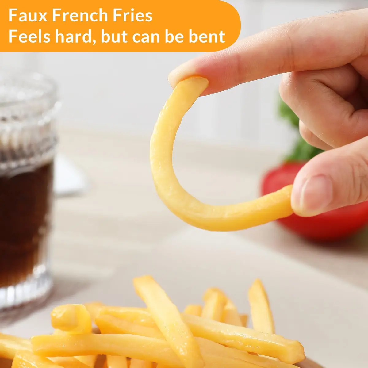 Joeabor Artificial Hamburger & 12 French Fries | Realistic Faux Food Decor for Display in Restaurants & Events - view 6