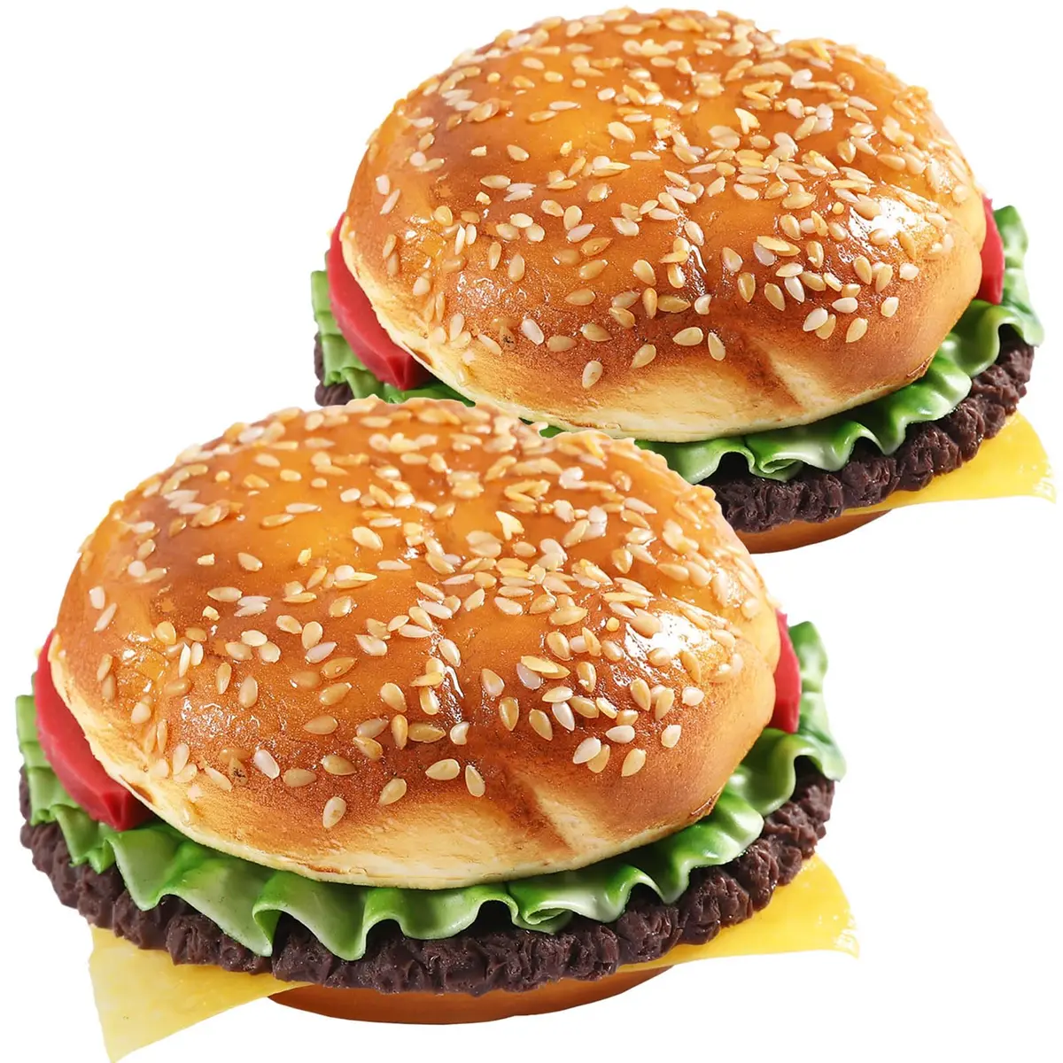 Joeabor Artificial Hamburger Round 2 Pack | Realistic Fake Food for Display & Decoration - main product image