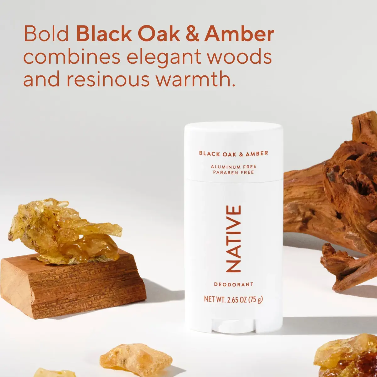 Native Black Oak & Amber Deodorant Stick 79g (2.65oz) | 72-Hour Odor Control - view 4