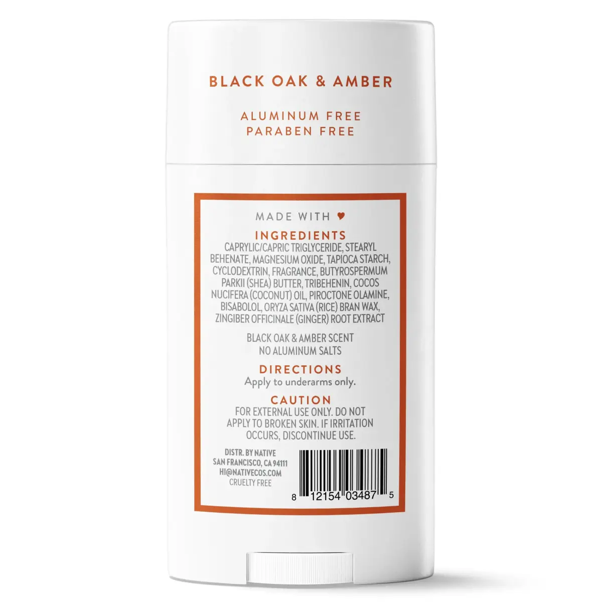 Native Black Oak & Amber Deodorant Stick 79g (2.65oz) | 72-Hour Odor Control - view 8