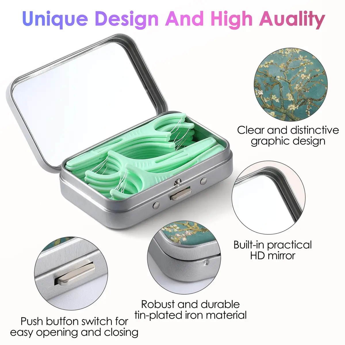 Gerkia Portable Dental Floss Case, Compact & Durable, Travel-Ready (70-120 chars) - view 3